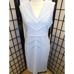 NWT Calvin Klein Shell Pleat Work Dress Light Blue Size 8